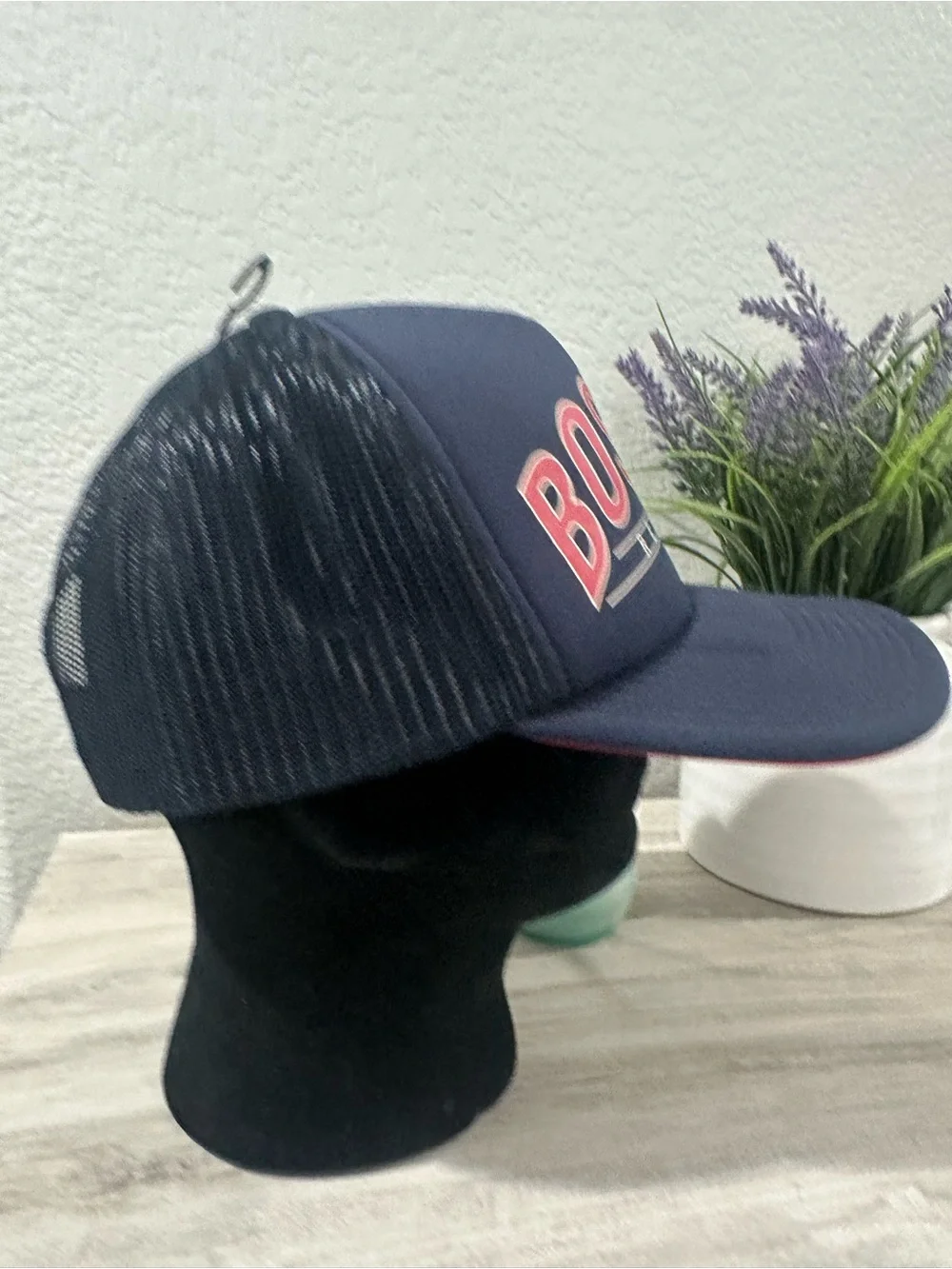 Boston Red Sox '47 Brand Navy Blue Red Blackhaul Foam Trucker Adjustable Hat Cap